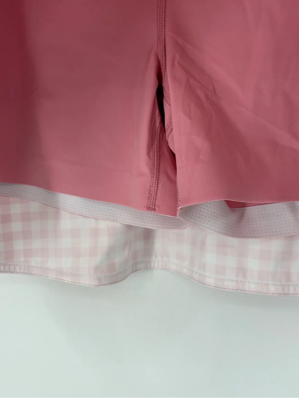 Tuckernuck Karrie Golf Skirt Pink Gingham 16” Preppy Stretch Skort Large